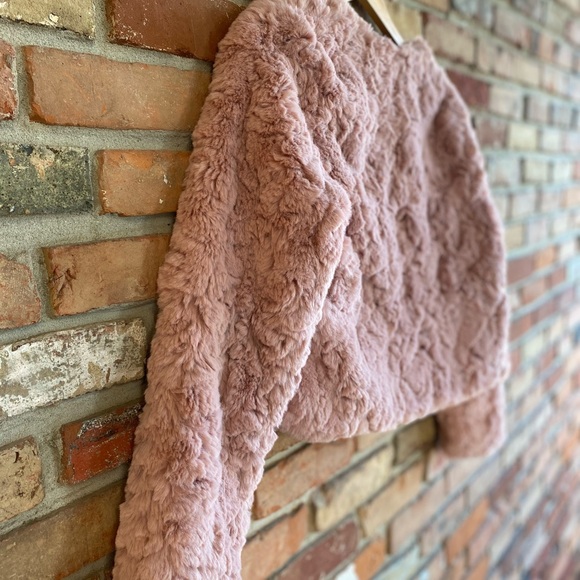 Women’s Pink Faux Fur Jacket - Line & Dot - Size Small - Picture 5 of 6